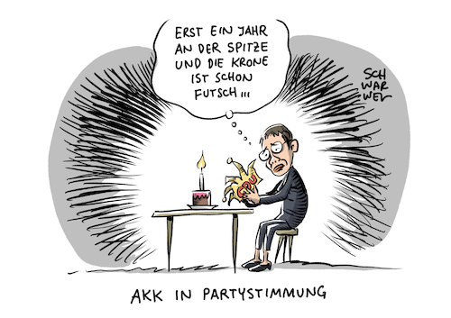 Cartoon: AKK Fehler Amtsjahr (medium) by Schwarwel tagged akk,kramp,karrenbauer,cdu,vorsitzende,partei,parteien,politik,deutschland,parteivorsitzende,rezo,krisenmanagement,wahl,wahlkampf,klimaschutz,zerstörung,der,youtube,youtuber,regierung,regieren,cartoon,karikatur,schwarwel,amt,akk,kramp,karrenbauer,cdu,vorsitzende,partei,parteien,politik,deutschland,parteivorsitzende,rezo,krisenmanagement,wahl,wahlkampf,klimaschutz,zerstörung,der,youtube,youtuber,regierung,regieren,cartoon,karikatur,schwarwel,amt