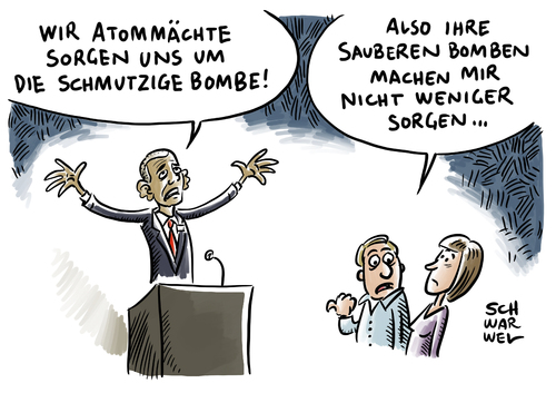 Cartoon: Angst vor schmutziger Bombe (medium) by Schwarwel tagged nukleargipfel,in,washington,angst,vor,der,schmutzigen,bombe,atombombe,baraock,obama,krieg,kampf,tot,tod,mord,waffen,gewalt,terror,us,usa,atomschmuggel,schmutzige,nuklear,nukleare,sicherheit,atomwaffen,atomkraft,is,islam,islamischer,staat,karikatur,schwarwel,nukleargipfel,in,washington,angst,vor,der,schmutzigen,bombe,atombombe,baraock,obama,krieg,kampf,tot,tod,mord,waffen,gewalt,terror,us,usa,atomschmuggel,schmutzige,nuklear,nukleare,sicherheit,atomwaffen,atomkraft,is,islam,islamischer,staat,karikatur,schwarwel