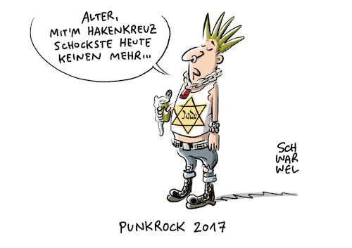 Cartoon: Antisemitismus und Judenhass (medium) by Schwarwel tagged antisemitismus,judenhass,jude,juden,judentum,antisemitisch,rechts,nazi,nazis,ausländerfeindlichkeit,nationalsozialismus,rechtsextrem,rechtsextremismus,islam,punk,punkrock,populismus,hate,speech,rassenhass,flüchtlinge,geflüchtete,rechtsextremisten,islamisten,hass,hetze,extremismus,palästinenser,konflikt,fremdenfeindlich,hakenkreuz,hitler,judenstern,muslime,karikatur,schwarwel,antisemitismus,judenhass,jude,juden,judentum,antisemitisch,rechts,nazi,nazis,ausländerfeindlichkeit,nationalsozialismus,rechtsextrem,rechtsextremismus,islam,punk,punkrock,populismus,hate,speech,rassenhass,flüchtlinge,geflüchtete,rechtsextremisten,islamisten,hass,hetze,extremismus,palästinenser,konflikt,fremdenfeindlich,hakenkreuz,hitler,judenstern,muslime,karikatur,schwarwel