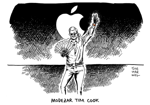 Cartoon: Apple Keynote Tim Cook (medium) by Schwarwel tagged apple,keynote,tim,cook,farben,watch,mode,karl,lagerfeld,modenschau,techkonzern,innovation,san,francisco,neuheit,iphone,ipad,tv,karikatur,schwarwel,apple,keynote,tim,cook,farben,watch,mode,karl,lagerfeld,modenschau,techkonzern,innovation,san,francisco,neuheit,iphone,ipad,tv,karikatur,schwarwel