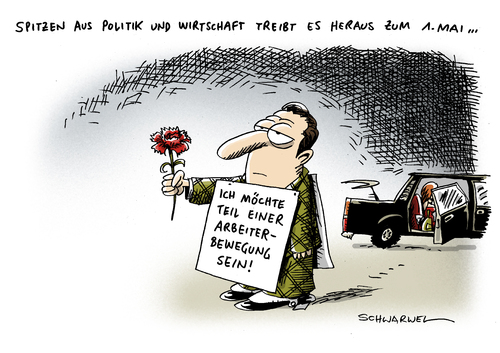 Cartoon: Arbeiterbewegung (medium) by Schwarwel tagged tag,der,arbeit,arbeiterbewegung,job,sozil,geld,gehalt,lohn,politik,karikatur,schwarwel,wrtschaft,tag der arbeit,arbeit,arbeiterbewegung,job,geld,gehalt,lohn,tag,der