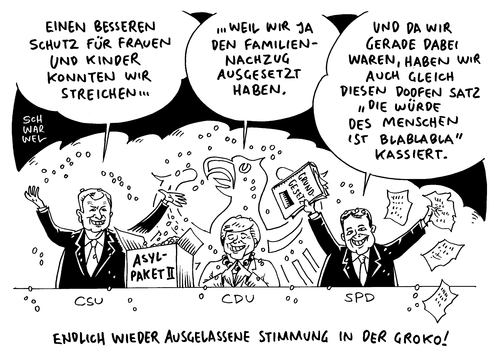 Cartoon: Asylpaket II Flüchtlingsheime (medium) by Schwarwel tagged bundestag,asylpaket,verabschiedung,asyl,asylsuchende,flüchtlinge,flüchtlingspolitik,asylpolitik,perspektive,karikatur,schwarwel,flüchtlingsheime,schutz,frauen,kinder,familie,grundgesetz,familiennachzug,würde,des,menschen,recht,gesetz,bundestag,asylpaket,verabschiedung,asyl,asylsuchende,flüchtlinge,flüchtlingspolitik,asylpolitik,perspektive,karikatur,schwarwel,flüchtlingsheime,schutz,frauen,kinder,familie,grundgesetz,familiennachzug,würde,des,menschen,recht,gesetz