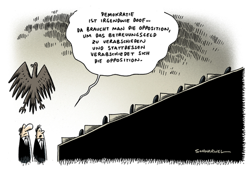 Cartoon: Betreuungsgeld (medium) by Schwarwel tagged betreuungsgeld,opposition,bundestag,beschluss,hammelsprung,abstimmung,verabschiedung,karikatur,schwarwel,betreuungsgeld,opposition,bundestag,beschluss,hammelsprung,abstimmung,verabschiedung