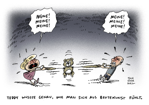 Cartoon: Beutekunst Ausstellung Russland (medium) by Schwarwel tagged beutekunst,ausstellung,russland,rede,absage,eklat,besuch,merkel,teddy,karikatur,schwarwel,beutekunst,ausstellung,russland,rede,absage,eklat,besuch,merkel,teddy,karikatur,schwarwel