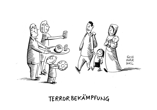 Cartoon: Brüssel Kampf gegen den Terror (medium) by Schwarwel tagged brüssel,kampf,gegen,den,terror,anschlag,anschläge,terrorbekämpfung,gewalt,angst,hass,waffen,willkommenskultur,karikatur,schwarwel,geflüchtete,flüchtlinge,flüchtlingspolitik,brüssel,kampf,gegen,den,terror,anschlag,anschläge,terrorbekämpfung,gewalt,angst,hass,waffen,willkommenskultur,karikatur,schwarwel,geflüchtete,flüchtlinge,flüchtlingspolitik