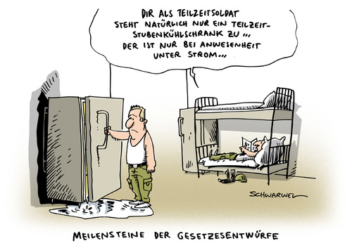 Cartoon: Bundeswehr Arbeitgeber (medium) by Schwarwel tagged bundeswehr,arbeitgeber,soldat,teilzeitoldaten,stuben,armee,heer,krieg,frieden,karikatur,schwarwel,lohn,gehlt,arbeit,job,bundeswehr,arbeitgeber,soldat,teilzeitoldaten,stuben,armee,heer,krieg,frieden,karikatur,schwarwel,lohn,gehlt,arbeit,job