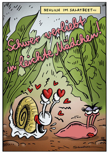 Cartoon: Cartoon von Schwarwel (medium) by Schwarwel tagged cartoon,witz,lustig,schwarwel,liebe,schnecke,beet,salat,pink,tier,mann,frau,schnecke,liebe,beet,salat,frau,mann,tier,tiere,schnecken,nacktschnecke,flirten,verliebt,partnersuche