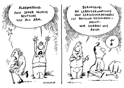 Cartoon: Deutsche Armut (medium) by Schwarwel tagged deutsch,deutsche,bürger,bevölkerung,arm,armut,geld,finanzen,lohn,gehalt,einnahme,euro,arbeitslos,arbeit,beschäftigung,billiglohn,hilfsarbeit,leiharbeit,job,sozial,solidarität,niedriglohn,karikatur,schwarwel,deutsch,bürger,bevölkerung,arm,armut,geld,finanzen,lohn,gehalt,hilfsarbeit,leiharbeit,job