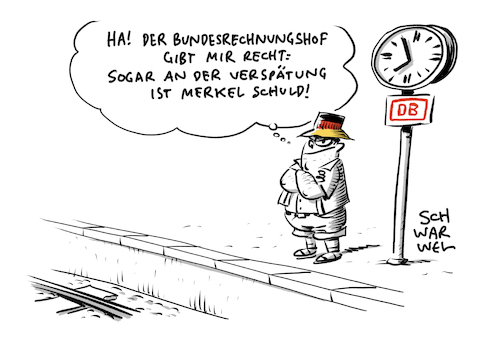 Cartoon: Deutsche Bahn Bundesregierung (medium) by Schwarwel tagged deutsche,bahn,verkehr,zug,lok,lokführer,verspätung,bundesrechnungshof,bundesregierung,schiene,bahnreform,bundeshaushalt,haushalt,wirtschaft,finanzen,personenverkehr,güterverkehr,politik,deutschland,merkel,ist,schuld,cartoon,karikatur,schwarwel,deutsche,bahn,verkehr,zug,lok,lokführer,verspätung,bundesrechnungshof,bundesregierung,schiene,bahnreform,bundeshaushalt,haushalt,wirtschaft,finanzen,personenverkehr,güterverkehr,politik,deutschland,merkel,ist,schuld,cartoon,karikatur,schwarwel