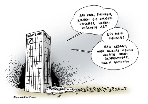 Cartoon: Deutsche Bank Fitschen Wandel (medium) by Schwarwel tagged deutsche,bank,chef,fitschen,wandel,unternehmenskultur,unternehmen,firma,werte,wirtschaft,konzern,finanzen,risiko,krise,markt,börse,skandal,mitarbeiter,geld,verlust,dax,karikatur,schwarwel,deutsche,bank,chef,fitschen,wandel,unternehmenskultur,unternehmen,firma,werte,wirtschaft,konzern,finanzen,risiko,krise,markt,börse,skandal,mitarbeiter,geld,verlust,dax,karikatur,schwarwel