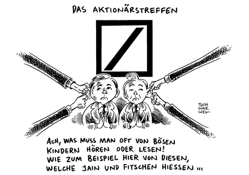 Cartoon: Deutsche Bank Negativschlagzeile (medium) by Schwarwel tagged deutsche,bank,negativschlagzeile,news,aktionäre,karikatur,schwarwel,deutsche,bank,negativschlagzeile,news,aktionäre,karikatur,schwarwel