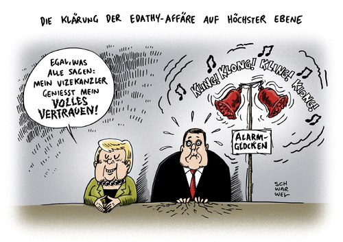 Cartoon: Edathy Affäre Merkel Gabriel (medium) by Schwarwel tagged fall,edathy,ermittlungen,rücktritt,karikatur,schwarwel,bundesminister,minister,friedrich,staatsanwalt,recht,gesetz,merkel,gabriel,sigmar,vertrauen,alarmglocken,alarm,regierung,überforderung,vertrauenskrise,union,spd,stimmung,große,koalition,informationsweitergaben,informationen,kinderporno,kinderpornografie,kinder,gewalt,pornografie,politiker,vizekanzler,stellvertreter,wirtschaftsminister,nacktaufnahmen,jugendlicher,grenzbereich,oppermann,geheimnisverrat,fall,edathy,ermittlungen,rücktritt,karikatur,schwarwel,bundesminister,minister,friedrich,staatsanwalt,recht,gesetz,merkel,gabriel,sigmar,vertrauen,alarmglocken,alarm,regierung,überforderung,vertrauenskrise,union,spd,stimmung,große,koalition,informationsweitergaben,informationen,kinderporno,kinderpornografie,kinder,sex,gewalt,pornografie,politiker,vizekanzler,stellvertreter,wirtschaftsminister,nacktaufnahmen,jugendlicher,grenzbereich,oppermann,geheimnisverrat