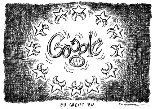 Cartoon: EU ermittelt gegen Google (medium) by Schwarwel tagged eu,europäische,union,google,ermittlung,karikatur,schwarwel