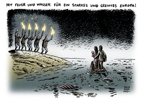 Cartoon: Europa Zuwanderungspolitik (medium) by Schwarwel tagged flüchtlinge,europa,zuwanderungspolitik,einwanderung,zuwanderung,immigranten,tot,tod,unglück,karikatur,schwarwel,kreuzfeuer,flüchtlinge,europa,zuwanderungspolitik,einwanderung,zuwanderung,immigranten,tot,tod,unglück,karikatur,schwarwel,kreuzfeuer