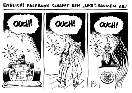 Cartoon: Facebook Like Daumen (medium) by Schwarwel tagged facebook,like,daumen,karikatur,schwarwel,abschaffung,entfernung,facebook,like,daumen,karikatur,schwarwel,abschaffung,entfernung