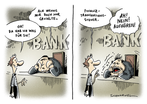 Cartoon: Finanztransaktionssteuer (medium) by Schwarwel tagged sarkozy,finanztransaktionssteuer,geld,finanzen,wirtschaft,steuer,frankreich,deutschland,politik,politiker,bank,banken,karikatur,schwarwel,sarkozy,finanztransaktionssteuer,geld,finanzen,wirtschaft,steuer,frankreich,deutschland