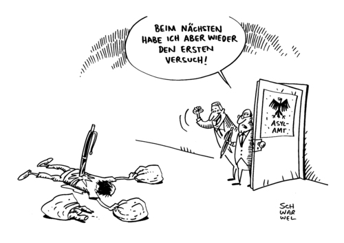 Cartoon: Flüchtlinge Tod (medium) by Schwarwel tagged flüchtling,asyl,minderjährig,deutschland,kugelschreiber,karikatur,schwarwel,flüchtling,asyl,minderjährig,deutschland,kugelschreiber,karikatur,schwarwel