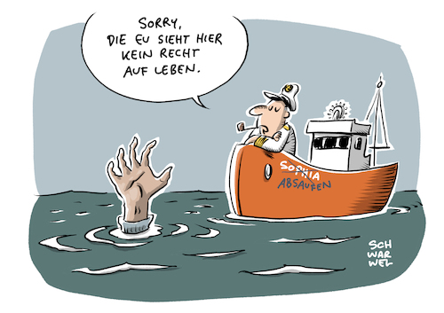 Cartoon: Geflüchtete Mittelmeer (medium) by Schwarwel tagged flüchtlinge,geflüchtete,flüchtlingskrise,flüchtlingspolitik,migration,migranten,mittelmeer,mittelmeerroute,bootsflüchtlinge,grenze,grenzen,ertrinken,humanitäre,hilfe,seenotrettung,aquarius,tot,sterben,tod,cartoon,karikatur,schwarwel,flüchtlinge,geflüchtete,flüchtlingskrise,flüchtlingspolitik,migration,migranten,mittelmeer,mittelmeerroute,bootsflüchtlinge,grenze,grenzen,ertrinken,humanitäre,hilfe,seenotrettung,aquarius,tot,sterben,tod,cartoon,karikatur,schwarwel