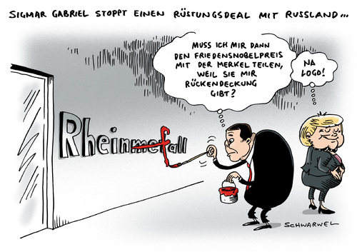 Cartoon: Gestoppter Rüstungsdeal (medium) by Schwarwel tagged gestoppter,rüstungsdeal,moskau,klage,merkel,gabriel,russland,friedensnobelpreis,karikatur,schwarwel,gestoppter,rüstungsdeal,moskau,klage,merkel,gabriel,russland,friedensnobelpreis,karikatur,schwarwel