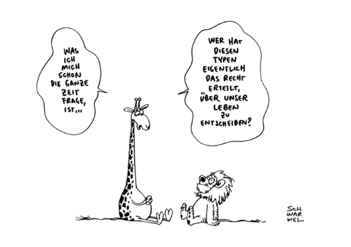 Cartoon: Giraffe Tod im Zoo (medium) by Schwarwel tagged giraffe,tod,zoo,kopenhagen,diskussion,tiere,leben,freiheit,löwe,mord,zoodirektor,tötung,gesund,inzucht,angst,dänemark,hauptstadt,giraffenbulle,bolzenschussgerät,giraffenpopulation,genetik,genetische,vielfalt,inzest,zucht,karikatur,schwarwel,giraffe,tod,zoo,kopenhagen,diskussion,tiere,leben,freiheit,löwe,mord,zoodirektor,tötung,gesund,inzucht,angst,dänemark,hauptstadt,giraffenbulle,bolzenschussgerät,giraffenpopulation,genetik,genetische,vielfalt,inzest,zucht,karikatur,schwarwel