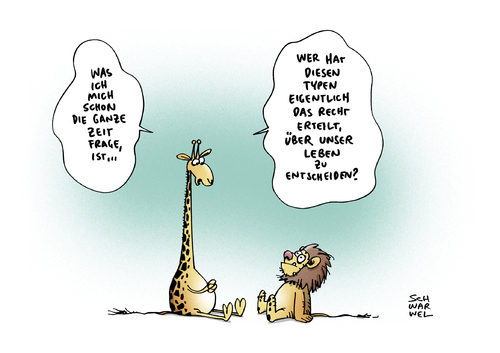 Cartoon: Giraffe Tod Zoo Kopenhagen (medium) by Schwarwel tagged giraffe,tod,zoo,kopenhagen,diskussion,tiere,leben,freiheit,löwe,mord,zoodirektor,tötung,gesund,inzucht,angst,dänemark,hauptstadt,giraffenbulle,bolzenschussgerät,giraffenpopulation,genetik,genetische,vielfalt,inzest,zucht,karikatur,schwarwel,giraffe,tod,zoo,kopenhagen,diskussion,tiere,leben,freiheit,löwe,mord,zoodirektor,tötung,gesund,inzucht,angst,dänemark,hauptstadt,giraffenbulle,bolzenschussgerät,giraffenpopulation,genetik,genetische,vielfalt,inzest,zucht,karikatur,schwarwel