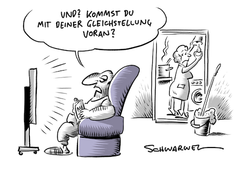 Cartoon: Gleichstellung kein Naturgesetz (medium) by Schwarwel tagged gleichstellung,gleichberechtigung,feminismus,patriarchat,matriarchat,quote,frauenquote,diskriminierung,sexismus,frauenministerin,giffey,sexistisch,feministin,hausfrau,rollenbilder,frauentag,spitzenpositionen,cartoon,karikatur,schwarwel,gleichstellung,gleichberechtigung,feminismus,patriarchat,matriarchat,quote,frauenquote,diskriminierung,sexismus,frauenministerin,giffey,sexistisch,feministin,hausfrau,rollenbilder,frauentag,spitzenpositionen,cartoon,karikatur,schwarwel