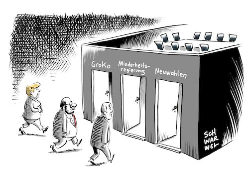 Cartoon: GroKo Sondierungsgespräche (medium) by Schwarwel tagged bundestagswahl,wahl,wahlen,neuwahl,neuwahlen,jamaika,sondierung,sondierungsgespräche,groko,nogroko,große,koalition,merkel,seehofer,christian,lindner,spd,cdu,csu,union,fdp,die,grüne,linke,partei,parteien,deutschland,afd,alternative,für,von,storch,frauke,petry,alice,weidel,gauland,klima,klimapolitik,politik,politiker,bundeskanzlerin,klimaziele,obergrenze,flüchtlinge,geflüchtete,flüchtlingskrise,flüchtlingspolitik,jusos,martin,schulz,sarah,wagenknecht,familiennachzug,karikatur,schwarwel,lindnern,bundestagswahl,wahl,wahlen,neuwahl,neuwahlen,jamaika,sondierung,sondierungsgespräche,groko,nogroko,große,koalition,merkel,seehofer,christian,lindner,spd,cdu,csu,union,fdp,die,grüne,linke,partei,parteien,deutschland,afd,alternative,für,von,storch,frauke,petry,alice,weidel,gauland,klima,klimapolitik,politik,politiker,bundeskanzlerin,klimaziele,obergrenze,flüchtlinge,geflüchtete,flüchtlingskrise,flüchtlingspolitik,jusos,martin,schulz,sarah,wagenknecht,familiennachzug,karikatur,schwarwel,lindnern