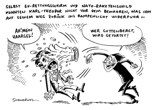 Cartoon: Guttenberg Piratenpartei Angriff (medium) by Schwarwel tagged guttenberg,piratenpartei,partei,deutschland,politik,angriff,torte,hedonistische,internationale,anonymus,protest,politische,ambition,karikatur,schwarwel,guttenberg,piratenpartei,partei,deutschland,angriff,torte,hedonistische,protest,ambition,anonymus,nato