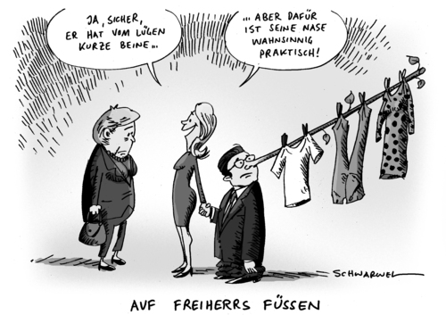 Cartoon: Guttenbergs Lügen (medium) by Schwarwel tagged lüge,doktortitel,titel,plagiat,uni,universität,betrug,urheber,verletzung,gesetz,strafe,verbot,dissertation,anzeige,verfahren,gericht,karikatur,schwarwel,guttenberg,minister,deutschland,politik,verteidigungsminister,doktorarbeit,doktor,lüge,doktortitel,plagiat,universität,verletzung,gesetz,dissertation,guttenberg