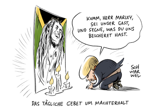 Cartoon: Jamaika Koalition Merkel (medium) by Schwarwel tagged jamaika,koalition,sondierung,endrunde,sondierungen,wahl,wahlen,bundestagswahl,merkel,seehofer,özdemir,christian,lindner,cdu,csu,die,grüne,fdp,partei,parteien,karikatur,schwarwel,bundeskanzlerin,union,grünen,klima,klimaschutz,verkehr,migration,flüchtlinge,geflüchtete,flüchtlingskrise,flüchtlingswelle,familiennachzug,kohle,kohleausstieg,kohlekraftversorgung,klimawandel,co2,ausstoß,sondierungsgespräche,jamaika,koalition,sondierung,endrunde,sondierungen,wahl,wahlen,bundestagswahl,merkel,seehofer,özdemir,christian,lindner,cdu,csu,die,grüne,fdp,partei,parteien,karikatur,schwarwel,bundeskanzlerin,union,grünen,klima,klimaschutz,verkehr,migration,flüchtlinge,geflüchtete,flüchtlingskrise,flüchtlingswelle,familiennachzug,kohle,kohleausstieg,kohlekraftversorgung,klimawandel,co2,ausstoß,sondierungsgespräche