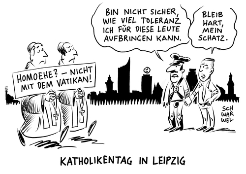 Cartoon: Katholikentag in Leipzig (medium) by Schwarwel tagged katholikentag,leipzig,katholik,kirche,religion,gott,karikatur,schwarwel,pabst,evangelium,christen,christ,religiös,gläaube,gläubige,nichtgläubige,atheist,andacht,katholikentag,leipzig,katholik,kirche,religion,gott,karikatur,schwarwel,pabst,evangelium,christen,christ,religiös,gläaube,gläubige,nichtgläubige,atheist,andacht