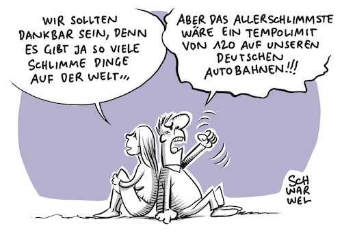 Cartoon: Klimaschutz im Verkehr (medium) by Schwarwel tagged klimaschutz,klimawandel,klima,umwelt,umweltschutz,umweltzerstörung,natur,auto,automobilindustrie,autokonzern,autobauer,umwelthilfe,tempolimit,autobahn,autobahnen,deutsche,duh,höchstgrenze,kohlendioxid,emissionen,emission,co2,diesel,dieselskandal,abgas,abgasskandal,elektroautos,schadstoffe,grenzwerte,immissionsschutzgesetz,stickstoffdioxid,gesundheit,gesundheitsschädlich,fahrverbot,cartoon,karikatur,schwarwel,klimaschutz,klimawandel,klima,umwelt,umweltschutz,umweltzerstörung,natur,auto,automobilindustrie,autokonzern,autobauer,umwelthilfe,tempolimit,autobahn,autobahnen,deutsche,duh,höchstgrenze,kohlendioxid,emissionen,emission,co2,diesel,dieselskandal,abgas,abgasskandal,elektroautos,schadstoffe,grenzwerte,immissionsschutzgesetz,stickstoffdioxid,gesundheit,gesundheitsschädlich,fahrverbot,cartoon,karikatur,schwarwel