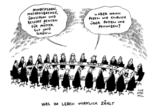 Cartoon: Koalitionsverhandlung (medium) by Schwarwel tagged koalitionsverhandlungen,cdu,csu,spd,heiße,phase,koaltion,partei,deutschland,diskussion,eltern,familie,kind,geld,wirtschaft,finanzen,mindestlohn,mietpreisbremse,ökostrom,rente,steuern,karikatur,schwarwel,koalitionsverhandlungen,cdu,csu,spd,heiße,phase,koaltion,partei,deutschland,diskussion,eltern,familie,kind,geld,wirtschaft,finanzen,mindestlohn,mietpreisbremse,ökostrom,rente,steuern,karikatur,schwarwel