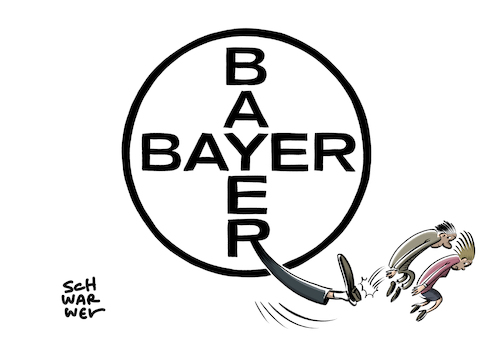 Cartoon: Konzern Bayer streicht Stellen (medium) by Schwarwel tagged bayer,konzern,firma,unternehmen,stellen,job,lohn,pharma,pharmakonzern,agrarchemiekonzern,agrar,landwirtschaft,stellenabbau,arbeitslos,kündigung,pflanzenschutzgeschäft,pflanzen,lebensmittel,monsanto,unkrautvernichtungsmittels,glyphosat,cartoon,karikatur,schwarwel,bayer,konzern,firma,unternehmen,stellen,job,lohn,pharma,pharmakonzern,agrarchemiekonzern,agrar,landwirtschaft,stellenabbau,arbeitslos,kündigung,pflanzenschutzgeschäft,pflanzen,lebensmittel,monsanto,unkrautvernichtungsmittels,glyphosat,cartoon,karikatur,schwarwel