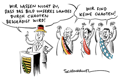 Cartoon: Kretzschmer Seehofer Chemnitz (medium) by Schwarwel tagged sachsen,ausschreitungen,stadtfest,chemnitz,hooligans,hooligan,hooliganszene,migranten,migrant,ausländer,ausländerhass,rassismus,rassisten,hetzjeagd,menschenjeagd,ministerpräsident,kretzschmar,horrst,seehofer,söder,cdu,csu,bundesinnenminister,heimatminister,braunes,afd,alternative,für,deutshcland,hass,hetze,hasskommentare,sahre,wagenknecht,die,linke,partei,parteien,politik,deutschland,sammlungsbewegung,aufstehen,bundesregierung,merkel,polizei,sachen,brennende,flüchtlingsheime,flüchtlinge,geflüchtete,flüchtlingspolitik,flüchtlingskrise,terrorgruppe,freital,sächsische,schweiz,lka,hutbürger,zdf,frontal21,landeskriminalamt,antimerkeldemo,dresden,nonazis,nazis,nazi,faschisten,faschismus,so,geht,sächsisch,cartoon,karikatur,schwarwel,sachsen,ausschreitungen,stadtfest,chemnitz,hooligans,hooligan,hooliganszene,migranten,migrant,ausländer,ausländerhass,rassismus,rassisten,hetzjeagd,menschenjeagd,ministerpräsident,kretzschmar,horrst,seehofer,söder,cdu,csu,bundesinnenminister,heimatminister,braunes,afd,alternative,für,deutshcland,hass,hetze,hasskommentare,sahre,wagenknecht,die,linke,partei,parteien,politik,deutschland,sammlungsbewegung,aufstehen,bundesregierung,merkel,polizei,sachen,brennende,flüchtlingsheime,flüchtlinge,geflüchtete,flüchtlingspolitik,flüchtlingskrise,terrorgruppe,freital,sächsische,schweiz,lka,hutbürger,zdf,frontal21,landeskriminalamt,antimerkeldemo,dresden,nonazis,nazis,nazi,faschisten,faschismus,so,geht,sächsisch,cartoon,karikatur,schwarwel