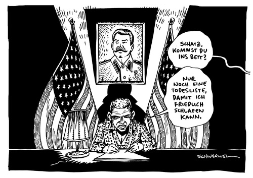 Cartoon: Krieg in Afghanistan (medium) by Schwarwel tagged krieg,afghanistan,obama,geheime,todeslisten,karikatur,schwarwel,krieg,afghanistan,obama,geheime,todeslisten,karikatur,schwarwel
