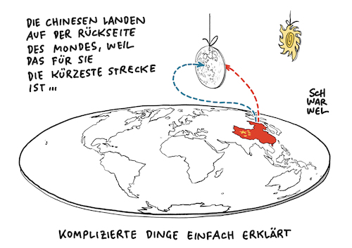 Cartoon: Landung Sonde Mond Rückseite (medium) by Schwarwel tagged landung,sonde,mond,mondlandung,raumfahrt,raumfahrtprojekt,china,weltraum,technologie,wissenschaft,astronomie,weltraumprogramm,raumsonde,atmosphäre,mondoberfläche,vorherrschaft,all,wettlauf,cartoon,karikatur,schwarwel,landung,sonde,mond,mondlandung,raumfahrt,raumfahrtprojekt,china,weltraum,technologie,wissenschaft,astronomie,weltraumprogramm,raumsonde,atmosphäre,mondoberfläche,vorherrschaft,all,wettlauf,cartoon,karikatur,schwarwel