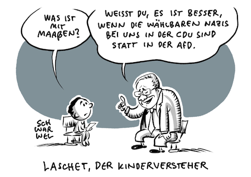 Cartoon: Laschet Kinderreporter (medium) by Schwarwel tagged armin,laschet,cdu,wahlkampf,bundestagswahlkampf,maaßen,rechtsextremismus,rechtsextrem,nazis,wahlkreis,afd,parteien,deutschland,rassismus,rassisten,cartoon,karikatur,schwarwel,gleichgeschlechtliche,ehe,für,alle,armin,laschet,cdu,wahlkampf,bundestagswahlkampf,maaßen,rechtsextremismus,rechtsextrem,nazis,wahlkreis,afd,parteien,deutschland,rassismus,rassisten,cartoon,karikatur,schwarwel,gleichgeschlechtliche,ehe,für,alle