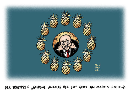 Cartoon: Martin Schulz EU Wiederwahl (medium) by Schwarwel tagged martin,schulz,wiederwahl,eu,parlamentspräsident,europäische,union,präsident,parlament,trostpreis,absolute,mehrheit,europaparlament,spd,politik,politiker,europas,sozialdemokraten,brüssel,trostpflaster,karikatur,schwarwel,martin,schulz,wiederwahl,eu,parlamentspräsident,europäische,union,präsident,parlament,trostpreis,absolute,mehrheit,europaparlament,spd,politik,politiker,europas,sozialdemokraten,brüssel,trostpflaster,karikatur,schwarwel