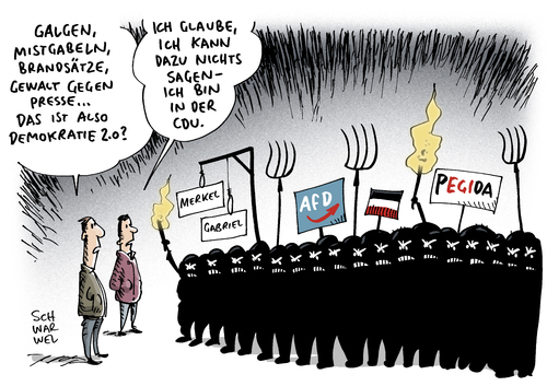 Cartoon: Mistgabel Aufruf Presse Anzeige (medium) by Schwarwel tagged mistgabel,aufruf,journalistenverband,pegida,anführerin,tatjana,festerling,gewalt,rechts,rechtsextremismus,terror,nazi,nazis,radikalisierung,presse,journalisten,angriff,volksverhetzung,cdu,legida,asyl,asylsuchende,ausländer,flüchtlinge,geflüchtete,flüchtlingsheime,csu,galgen,krieg,straßenterror,demo,demonstration,übergriff,djv,rechtsextrem,strafanzeige,hass,angst,besorgte,bürger,karikatur,schwarwel,mistgabel,aufruf,journalistenverband,pegida,anführerin,tatjana,festerling,gewalt,rechts,rechtsextremismus,terror,nazi,nazis,radikalisierung,presse,journalisten,angriff,volksverhetzung,cdu,legida,asyl,asylsuchende,ausländer,flüchtlinge,geflüchtete,flüchtlingsheime,csu,galgen,krieg,straßenterror,demo,demonstration,übergriff,djv,rechtsextrem,strafanzeige,hass,angst,besorgte,bürger,karikatur,schwarwel