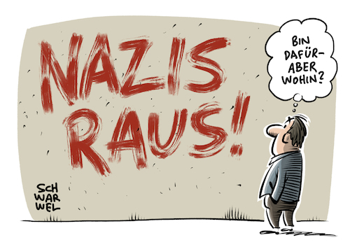 Cartoon: NazisRaus bei Twitter (medium) by Schwarwel tagged nazis,raus,nazi,neonazi,neonazis,twitter,shitstorm,solidarität,journalistin,tweet,tweets,profil,account,social,media,soziale,medien,hass,hetze,hate,speech,internet,www,world,wide,web,reporterin,morddrohung,vergewaltigung,nicole,diekmann,demokratie,nationalsozialisten,rechtsradikal,rechtsextrem,rechtsextremismus,faschismus,faschist,grundgesetz,hetzkampagne,vergewaltigungsaufrufe,hashtag,afd,alternative,für,deutschland,von,storch,weidel,gauland,meuthen,höcke,cartoon,karikatur,schwarwel,nazis,raus,nazi,neonazi,neonazis,twitter,shitstorm,solidarität,journalistin,tweet,tweets,profil,account,social,media,soziale,medien,hass,hetze,hate,speech,internet,www,world,wide,web,reporterin,morddrohung,vergewaltigung,nicole,diekmann,demokratie,nationalsozialisten,rechtsradikal,rechtsextrem,rechtsextremismus,faschismus,faschist,grundgesetz,hetzkampagne,vergewaltigungsaufrufe,hashtag,afd,alternative,für,deutschland,von,storch,weidel,gauland,meuthen,höcke,cartoon,karikatur,schwarwel