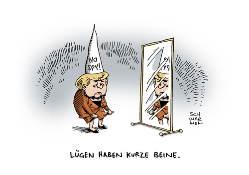 Cartoon: No No Spy Abkommen Merkel (medium) by Schwarwel tagged no,spy,abkommen,merkel,pofalla,wahl,us,usa,abhöraffäre,lüge,karikatur,schwarwel,no,spy,abkommen,merkel,pofalla,wahl,us,usa,abhöraffäre,lüge,karikatur,schwarwel