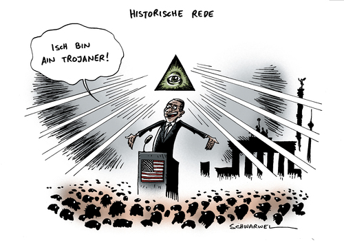 Cartoon: Obama Berlin Historische Rede (medium) by Schwarwel tagged schwarwel,karikatur,rede,historische,berlin,obama,obama,berlin,historische,rede,karikatur,schwarwel