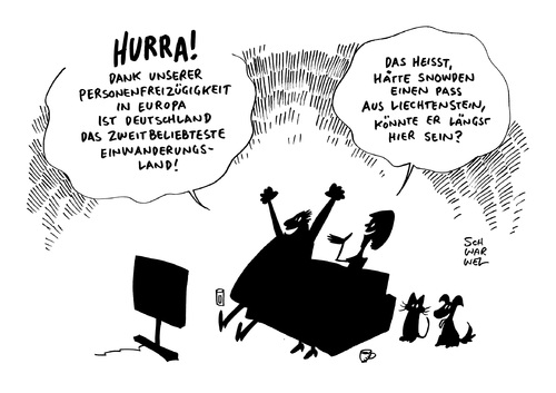 Cartoon: OECD Studie Deutschland (medium) by Schwarwel tagged oecd,studie,deutschland,zweitbeliebtestes,einwanderungsland,karikatur,schwarwel,oecd,studie,deutschland,zweitbeliebtestes,einwanderungsland,karikatur,schwarwel