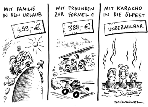 Cartoon: Ölpest Kosten unbezahlbar (medium) by Schwarwel tagged ölpest,pest,bp,öl,kosten,schätzung,unbezahlbar,karikatur,schwarwel