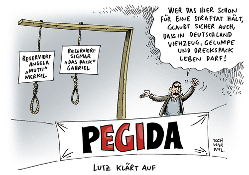 PEGIDA Galgen Merkel Gabriel