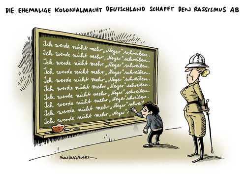 Cartoon: Rassistische Wörter kolonial (medium) by Schwarwel tagged deutsche,verteidigung,rassistische,wörter,rassismus,neger,koloniale,vergangenheit,karikatur,schwarwel,deutsche,verteidigung,rassistische,wörter,rassismus,neger,koloniale,vergangenheit,karikatur,schwarwel