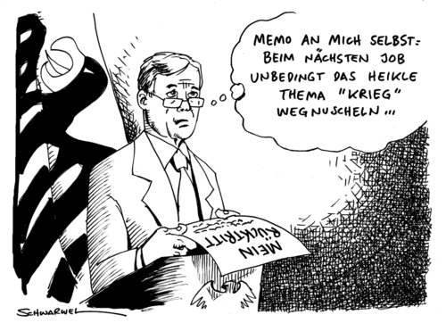 Cartoon: Rücktritt Bundespräsident Köh (medium) by Schwarwel tagged rücktritt,bundespräsident,horst,köhler,schloss,bellevue,deutsche,geschichte,amt,mann,karikatur,schwarwel