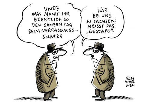 Cartoon: Sachsen Verfassungsschutz Dulig (medium) by Schwarwel tagged sachsen,sächsischer,verfassungsschutz,vs,daten,überwachung,ministerpräsident,dulig,spd,illegal,demo,demonstration,antifa,rechtsextremismus,pegida,afd,rechtsextrem,antifaschisten,cartoon,karikatur,schwarwel,antifaschismus,sachsen,sächsischer,verfassungsschutz,vs,daten,überwachung,ministerpräsident,dulig,spd,illegal,demo,demonstration,antifa,rechtsextremismus,pegida,afd,rechtsextrem,antifaschisten,cartoon,karikatur,schwarwel,antifaschismus