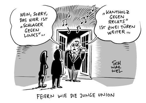 Cartoon: Schlager gegen Links JU Mitte (medium) by Schwarwel tagged schlagergegenlinks,schlager,gegen,links,weihnachtsfeier,weihnachten,ju,berlin,mitte,junge,union,cdu,konservativ,hass,hetze,linksextremismus,antifa,antifaschismus,kantholz,rechts,konzert,rechtsrock,nazi,nazis,neonazis,musik,feier,party,social,media,fake,facebook,twitter,soziale,medien,soziales,netzwerk,sozialismus,demokratie,diktatur,kommunismus,marx,engels,enteignung,wirtschaft,finanzen,kapitalismus,unrechtsstaat,ddr,afd,echtsextremismus,rechtsextrem,rechtspopulismus,rassismus,rassisten,mord,anschläge,terror,terrorakt,schlagermusik,spd,cartoon,karikatur,schwarwel,schlagergegenlinks,schlager,gegen,links,weihnachtsfeier,weihnachten,ju,berlin,mitte,junge,union,cdu,konservativ,hass,hetze,linksextremismus,antifa,antifaschismus,kantholz,rechts,konzert,rechtsrock,nazi,nazis,neonazis,musik,feier,party,social,media,fake,facebook,twitter,soziale,medien,soziales,netzwerk,sozialismus,demokratie,diktatur,kommunismus,marx,engels,enteignung,wirtschaft,finanzen,kapitalismus,unrechtsstaat,ddr,afd,echtsextremismus,rechtsextrem,rechtspopulismus,rassismus,rassisten,mord,anschläge,terror,terrorakt,schlagermusik,spd,cartoon,karikatur,schwarwel